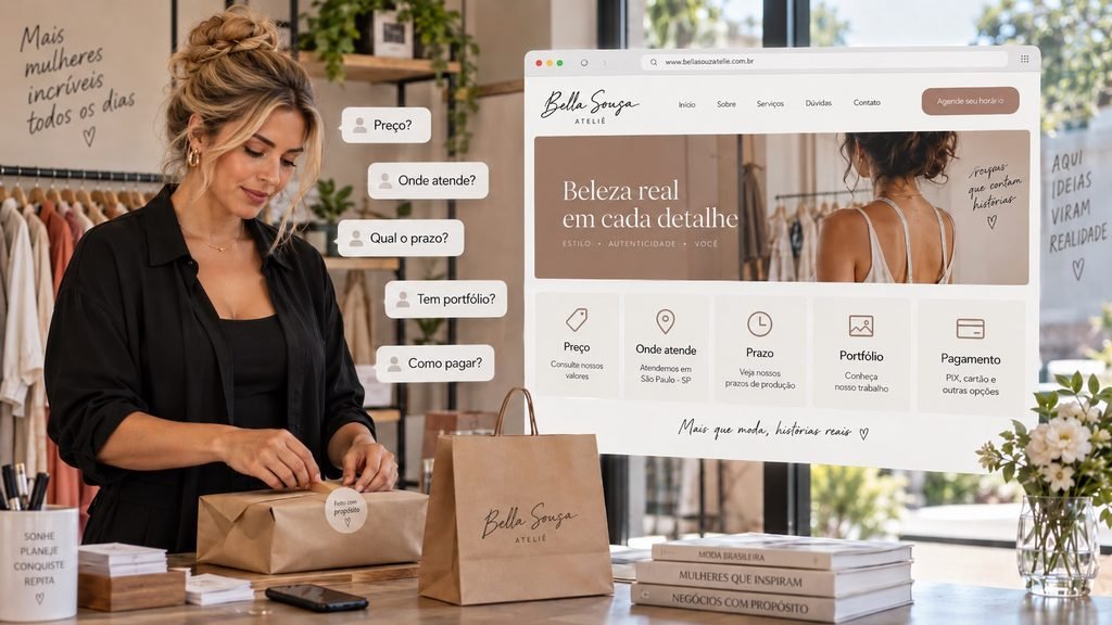 Sinais de que um site para pequeno negócio faz falta quando informações precisam ser repetidas.